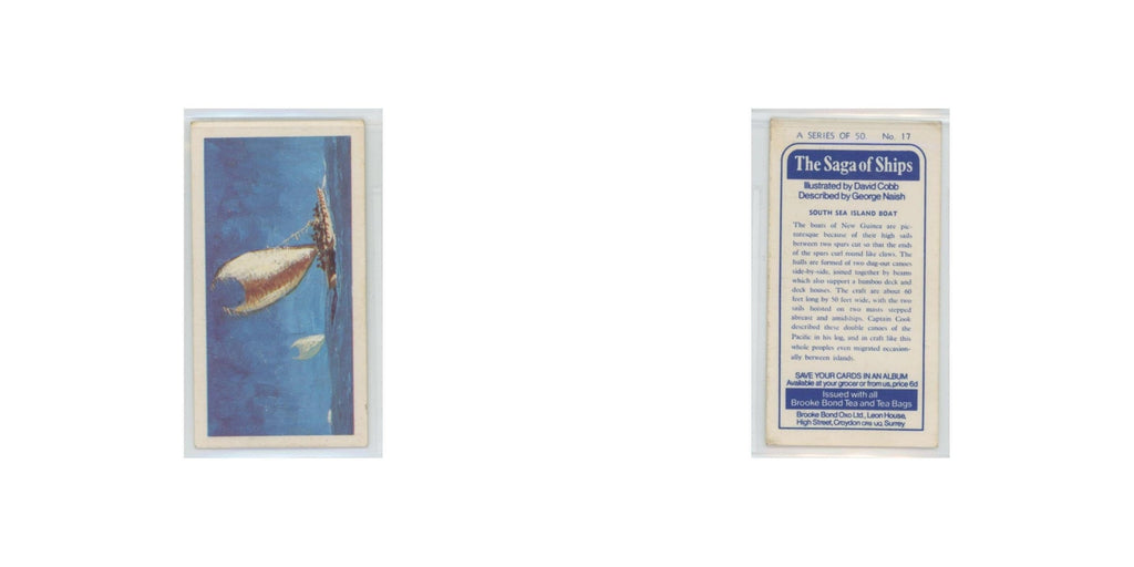 1970 Brooke Bond Saga of Ships South Sea Island Boat #17