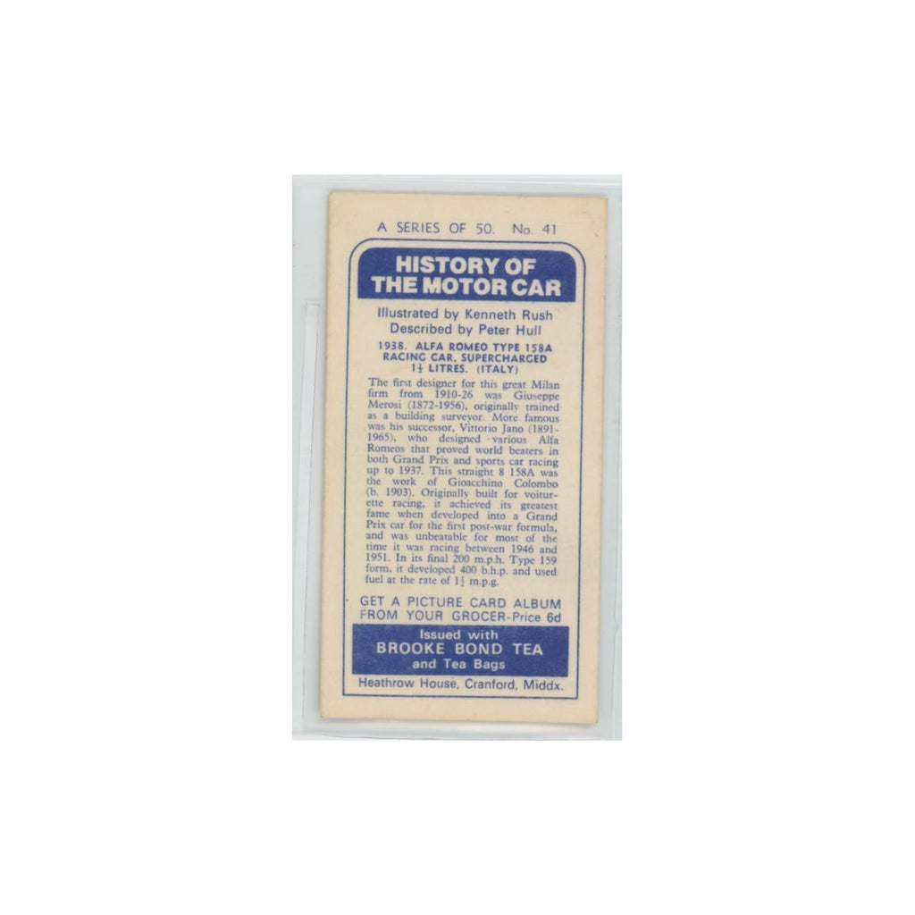 1968 Brooke Bond History of the Motor Car 1938 Alfa Romeo Type 158A #41