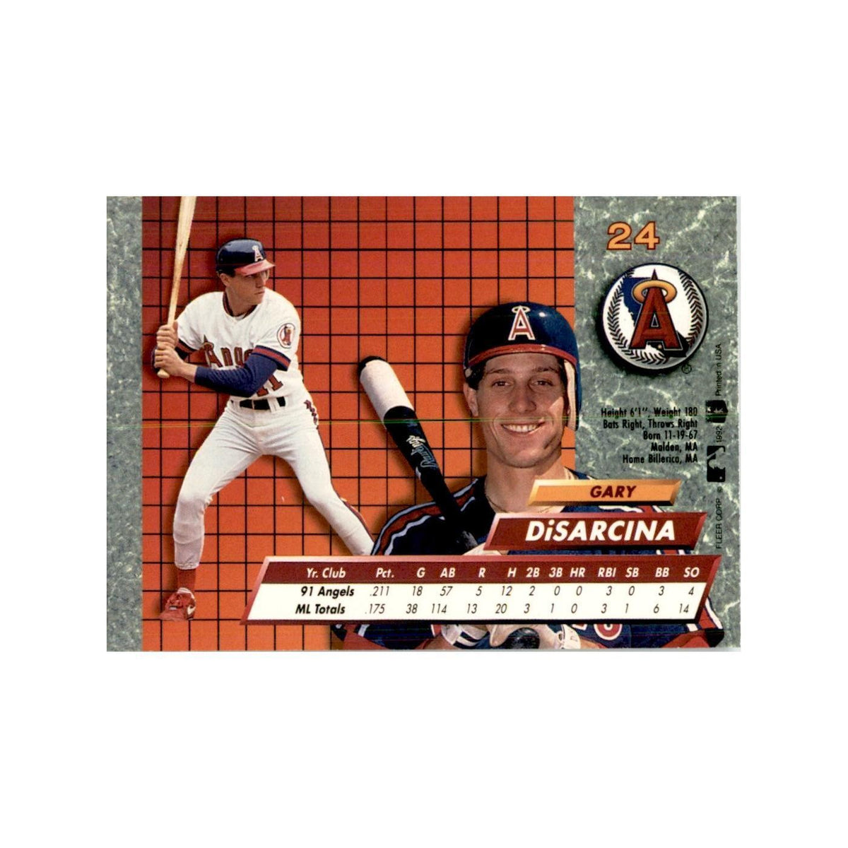 1992 Fleer Ultra Gary DiSarcina Baseball Cards #24