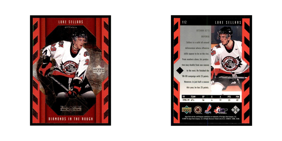 1999 Upper Deck Black Diamond Luke Sellars Hockey Cards #112