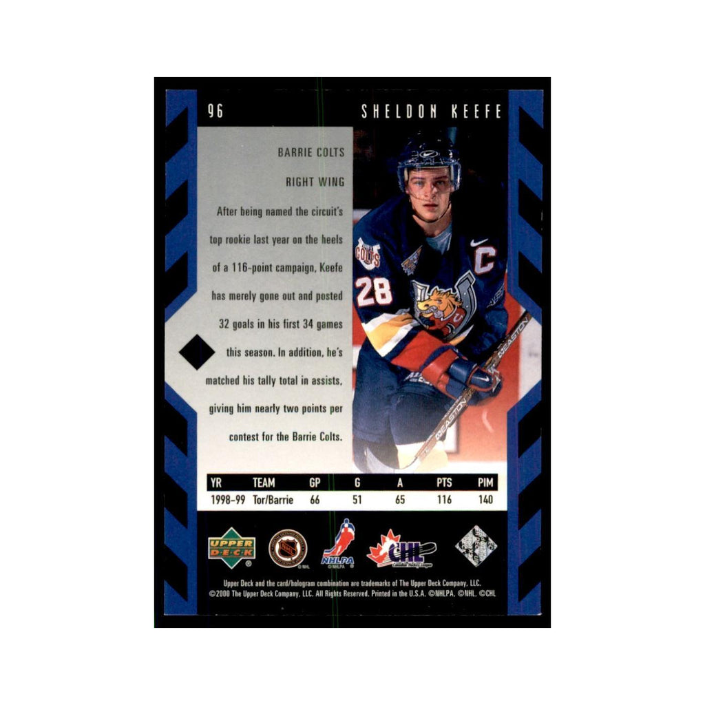 1999 Upper Deck Black Diamond Sheldon Keefe Hockey Cards #96