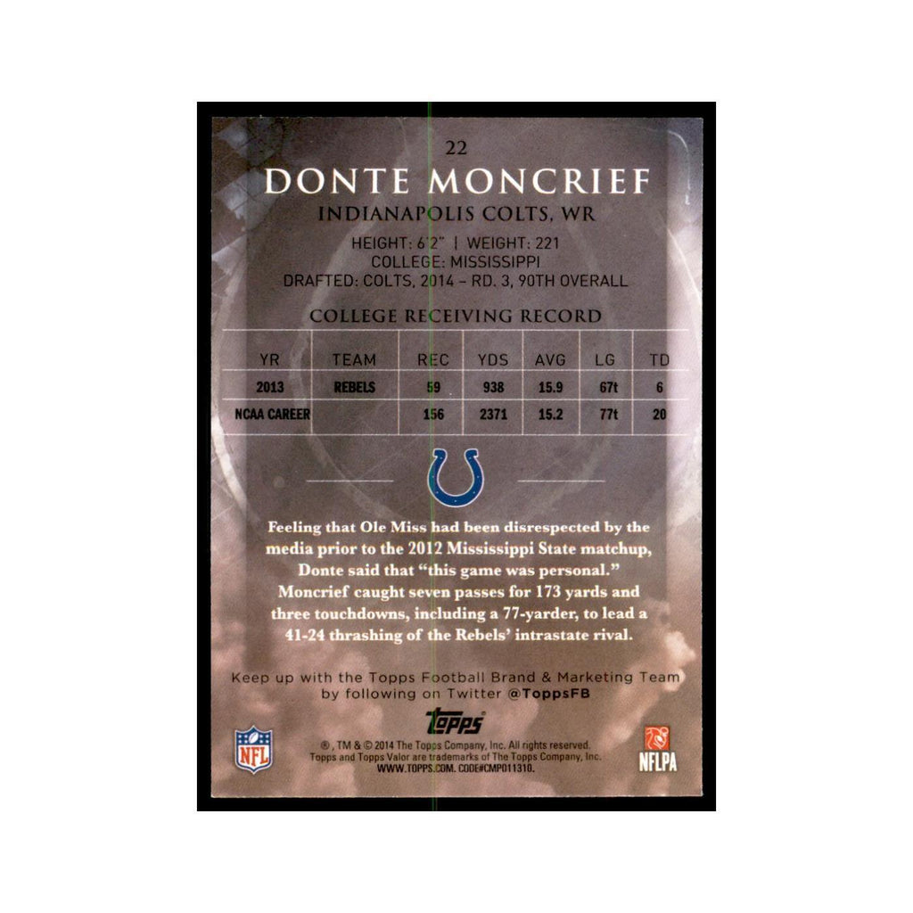 2014 Topps Valor Donte Moncrief RC Football Cards #22
