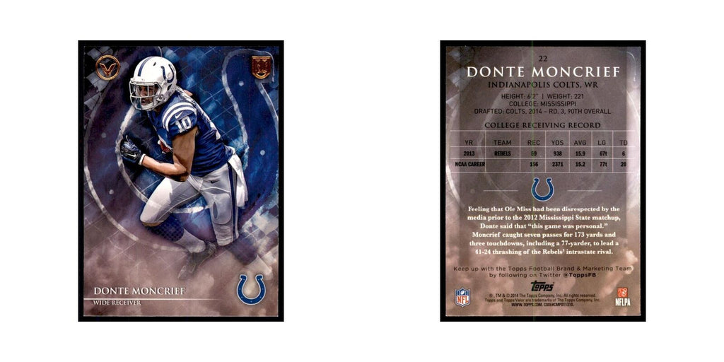 2014 Topps Valor Donte Moncrief RC Football Cards #22