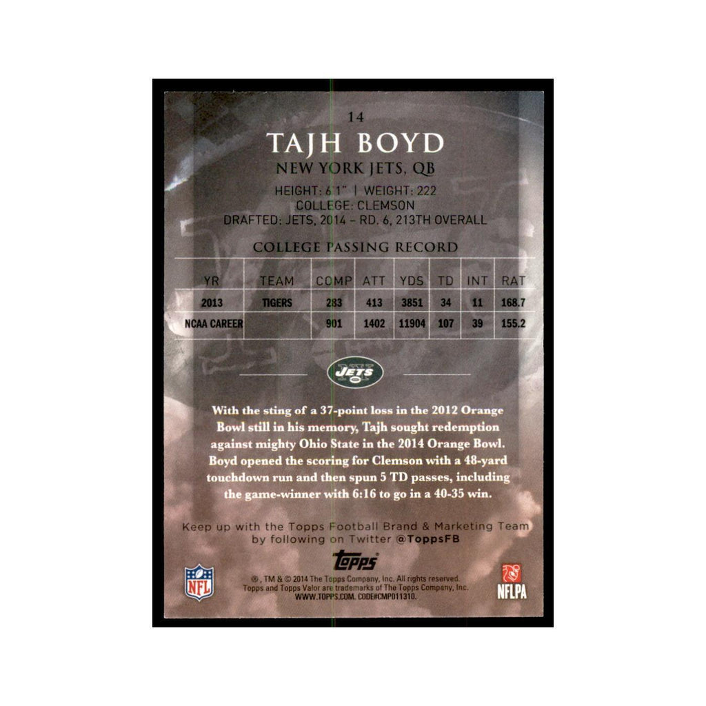 2014 Topps Valor Tajh Boyd RC Football Cards #14