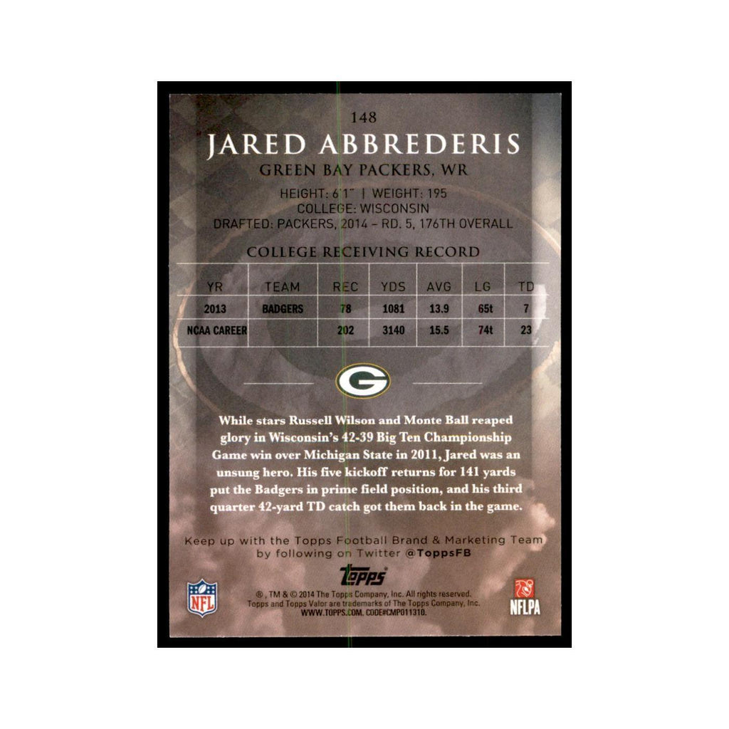 2014 Topps Valor Jared Abbrederis RC Football Cards #148