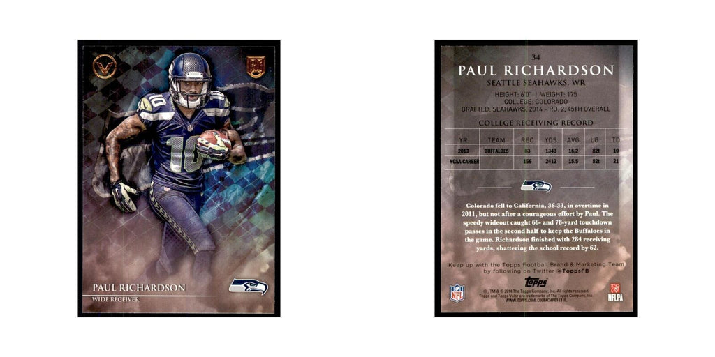 2014 Topps Valor Paul Richardson RC Football Cards #34