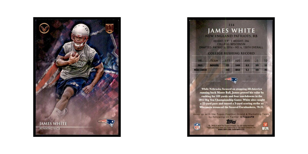 2014 Topps Valor James White RC Football Cards #114