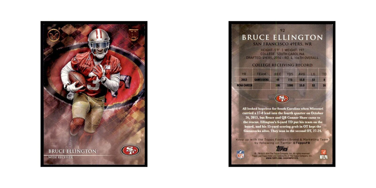 2014 Topps Valor Bruce Ellington RC Football Cards #92