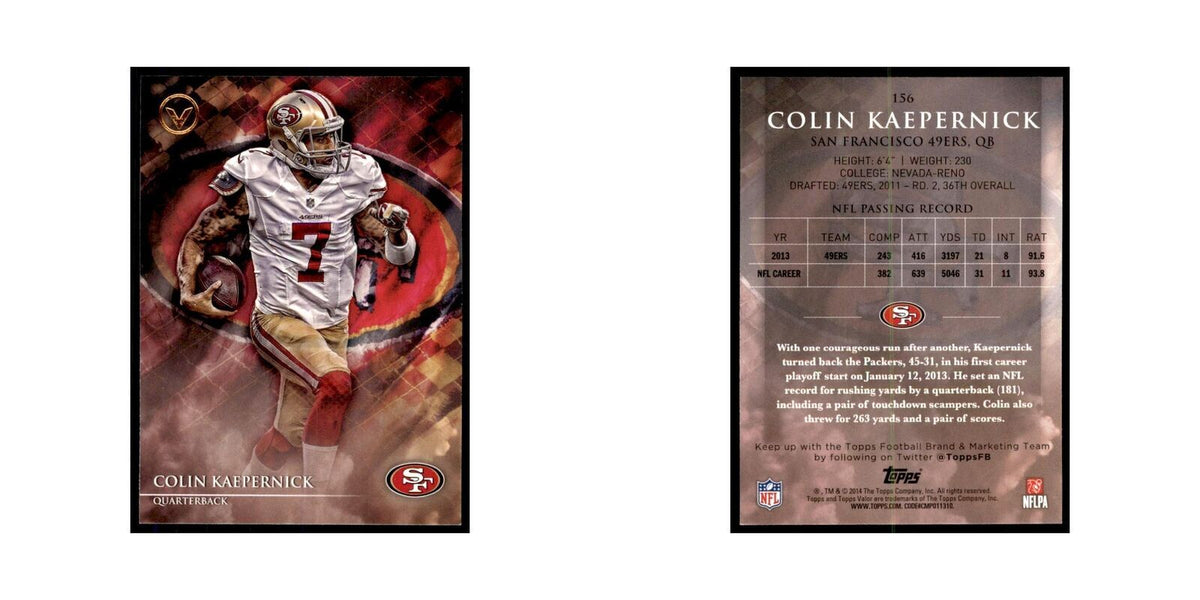 2014 Topps Valor Colin Kaepernick Football Cards #156