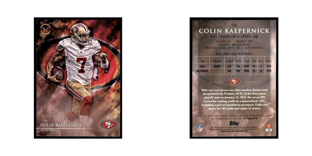 2014 Topps Valor Colin Kaepernick Football Cards #156