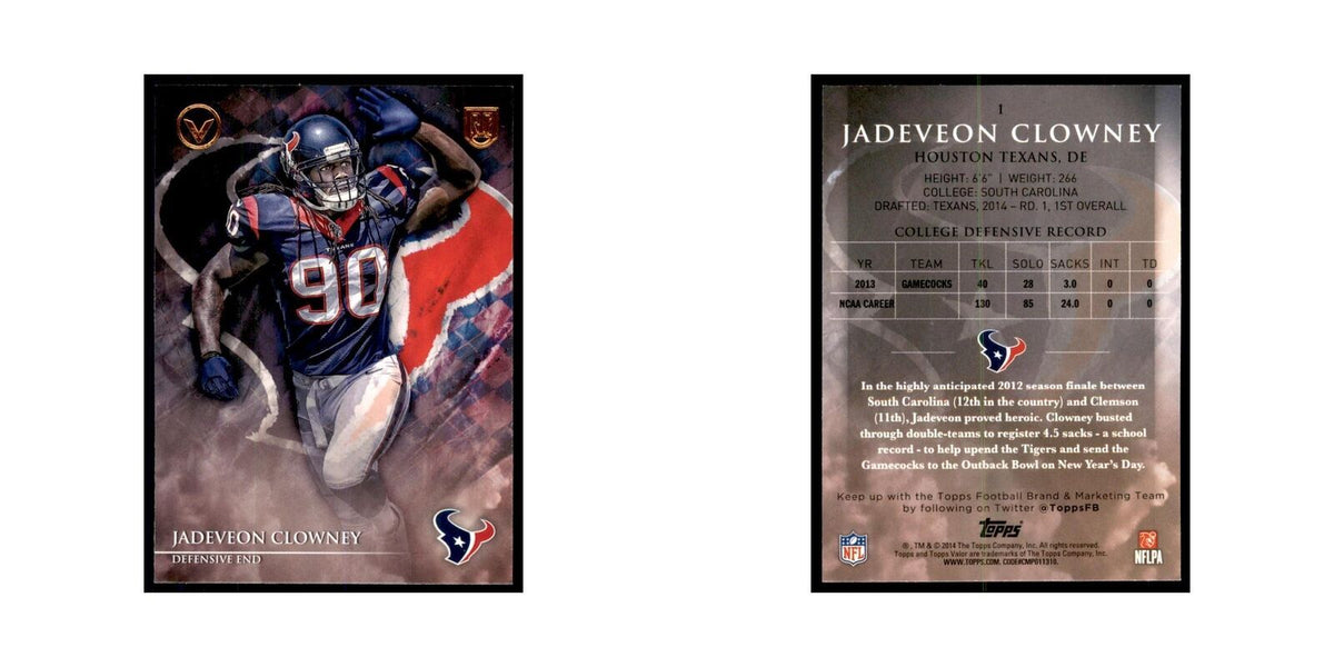 2014 Topps Valor Jadeveon Clowney RC Football Cards #1