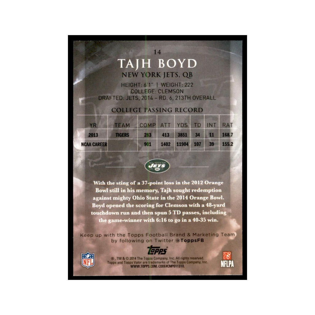 2014 Topps Valor Tajh Boyd RC Football Cards #14
