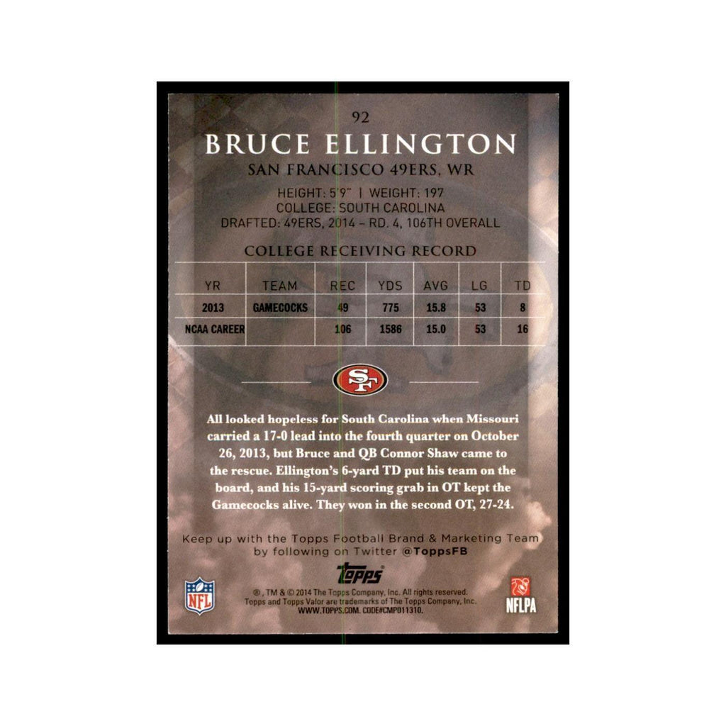 2014 Topps Valor Bruce Ellington RC Football Cards #92