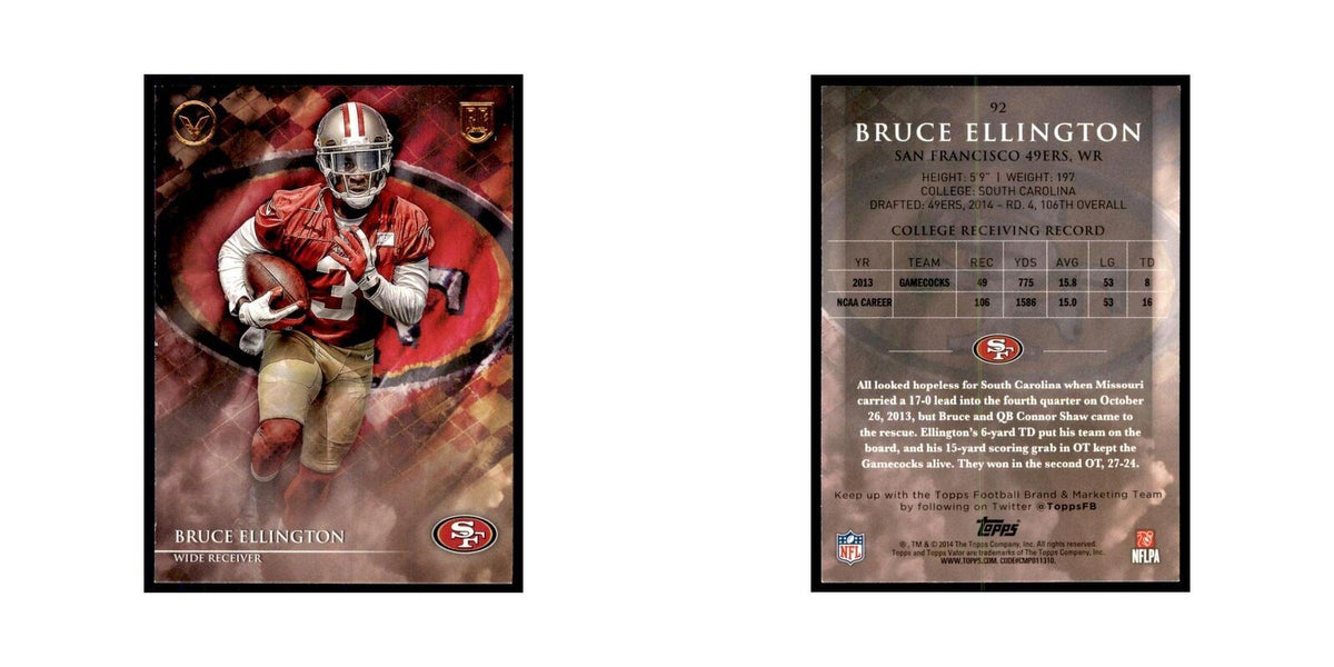 2014 Topps Valor Bruce Ellington RC Football Cards #92