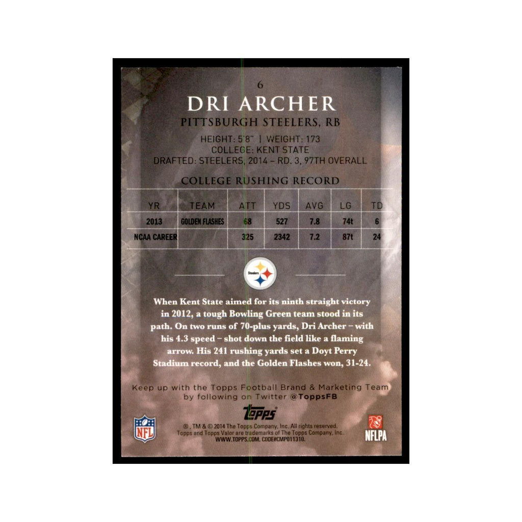 2014 Topps Valor Dri Archer RC Football Cards #6