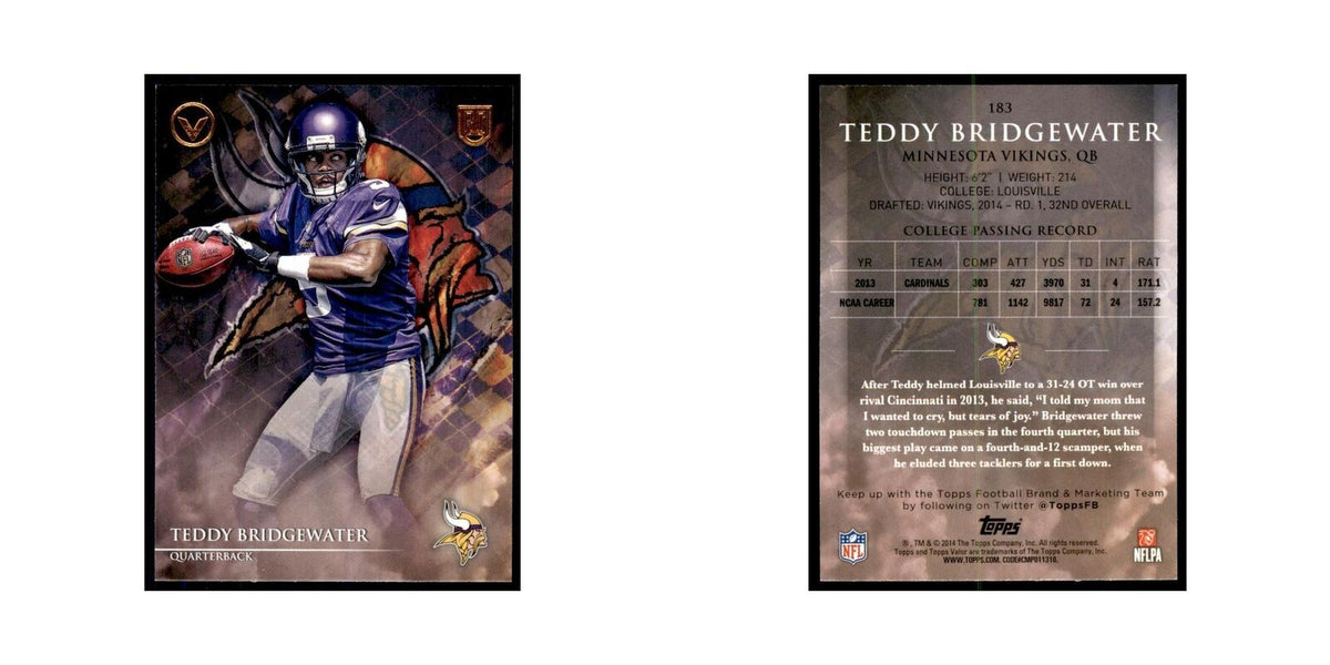 2014 Topps Valor Teddy Bridgewater RC Football Cards #183
