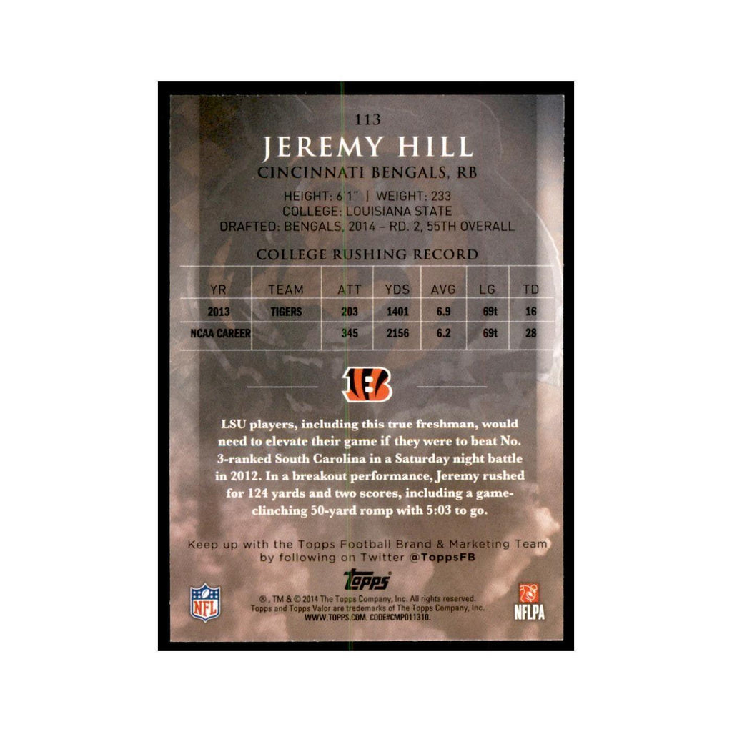 2014 Topps Valor Jeremy Hill RC Football Cards #113