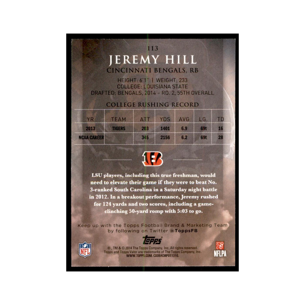 2014 Topps Valor Jeremy Hill RC Football Cards #113