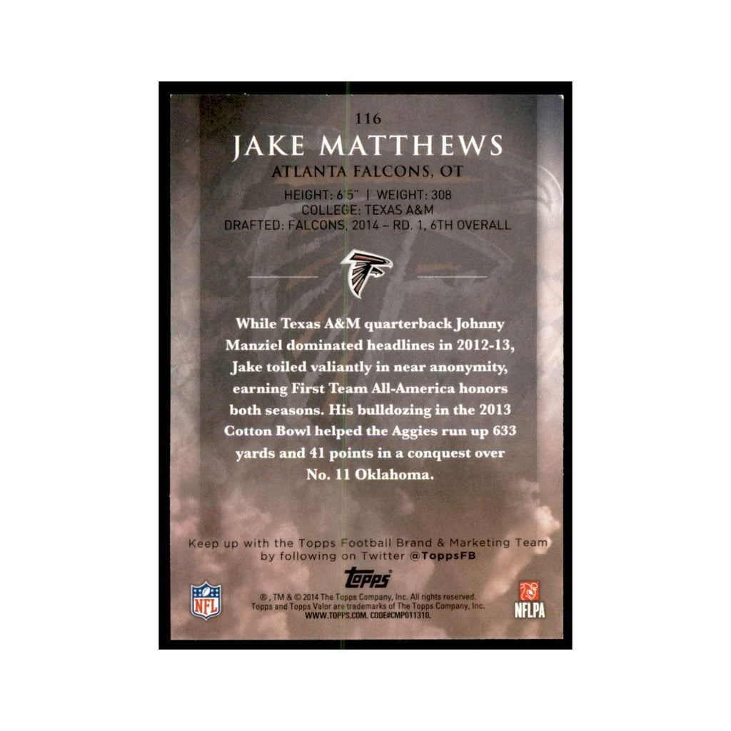 2014 Topps Valor Jake Matthews RC Football Cards #116