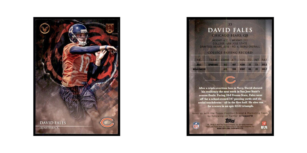 2014 Topps Valor David Fales RC Football Cards #33