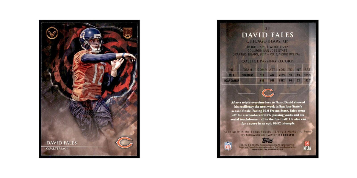 2014 Topps Valor David Fales RC Football Cards #33