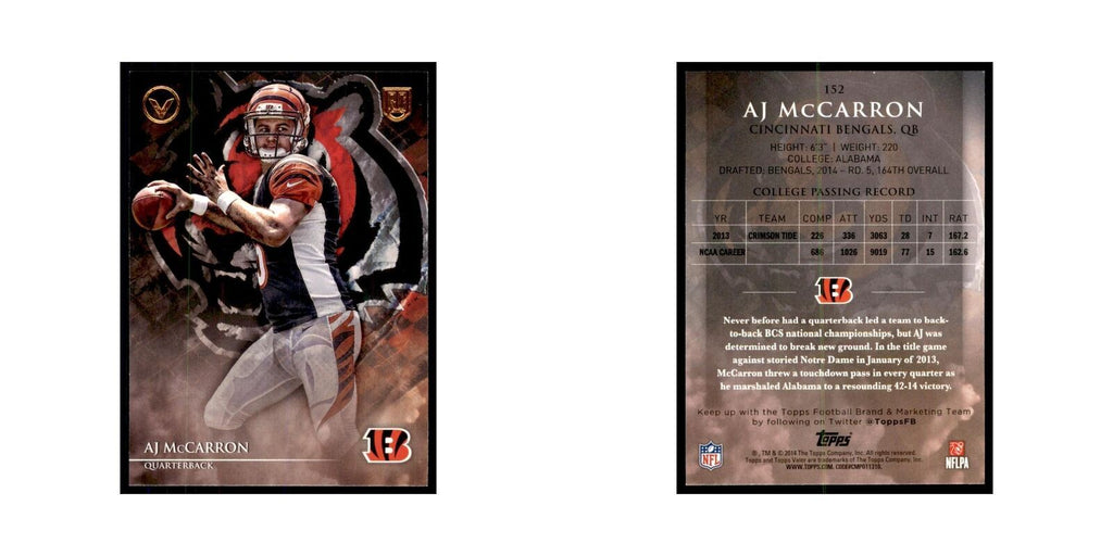 2014 Topps Valor A.J. McCarron RC Football Cards #152