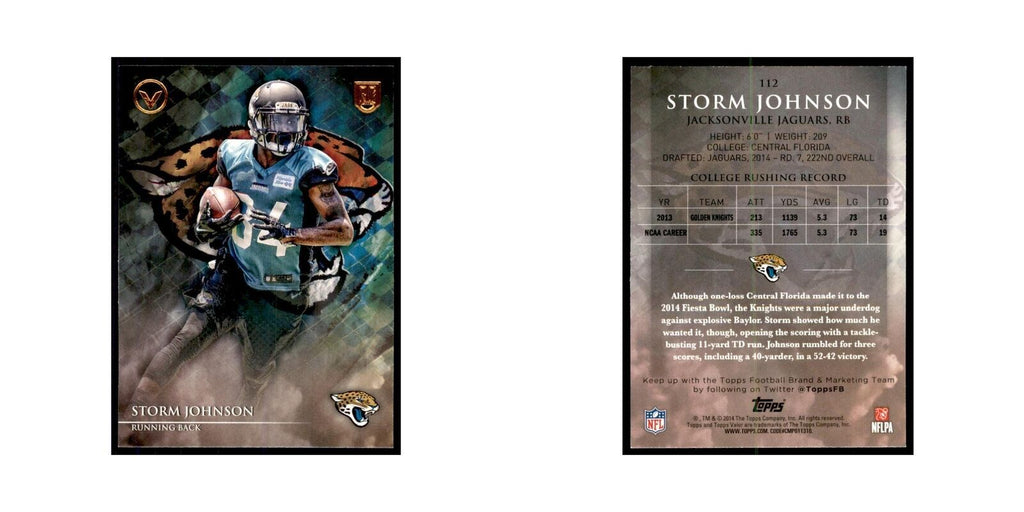 2014 Topps Valor Storm Johnson RC Football Cards #112