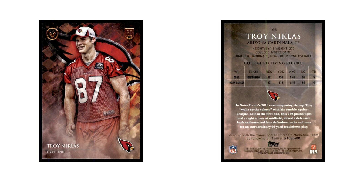 2014 Topps Valor Troy Niklas RC Football Cards #168