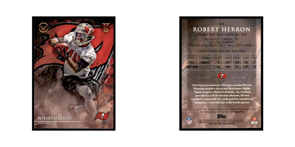 2014 Topps Valor Robert Herron RC Football Cards #107