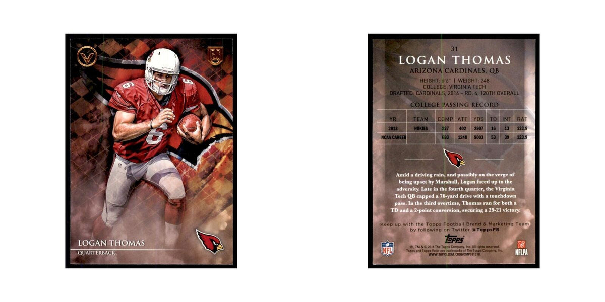 2014 Topps Valor Logan Thomas RC Football Cards #31