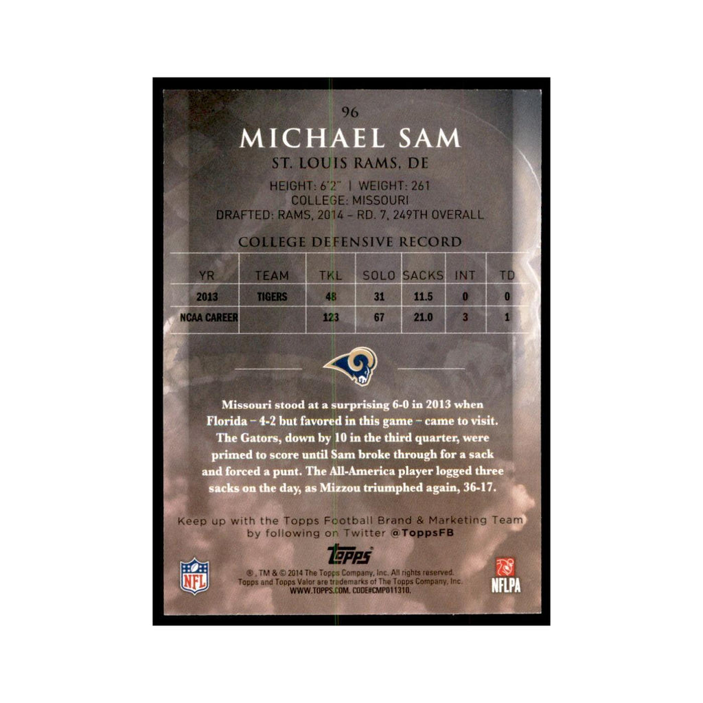 2014 Topps Valor Michael Sam RC Football Cards #96