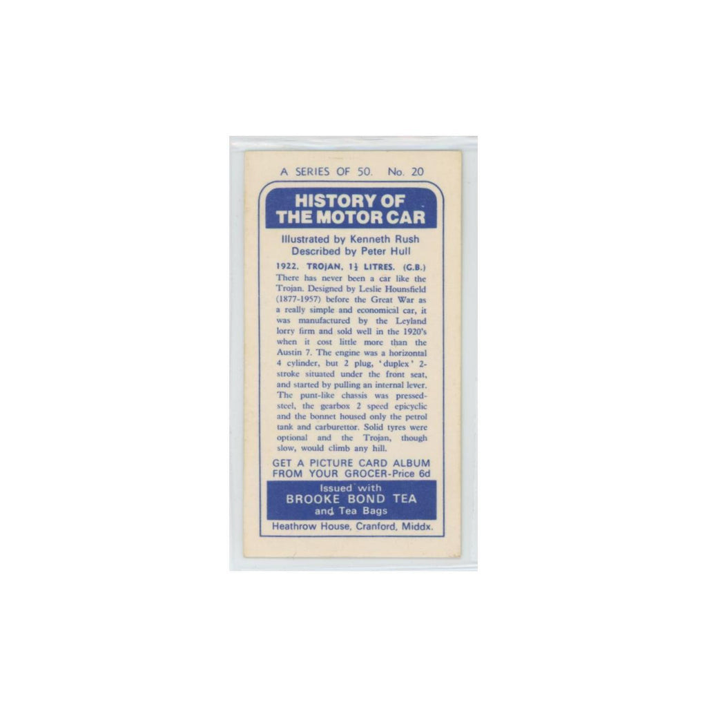 1968 Brooke Bond History of the Motor Car 1922 Trojan #20