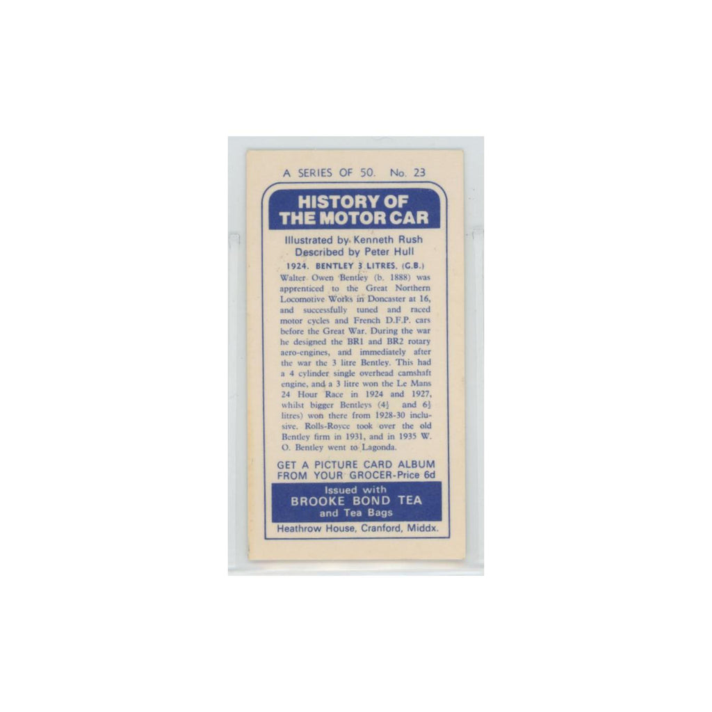 1968 Brooke Bond History of the Motor Car 1924 Bentley #23