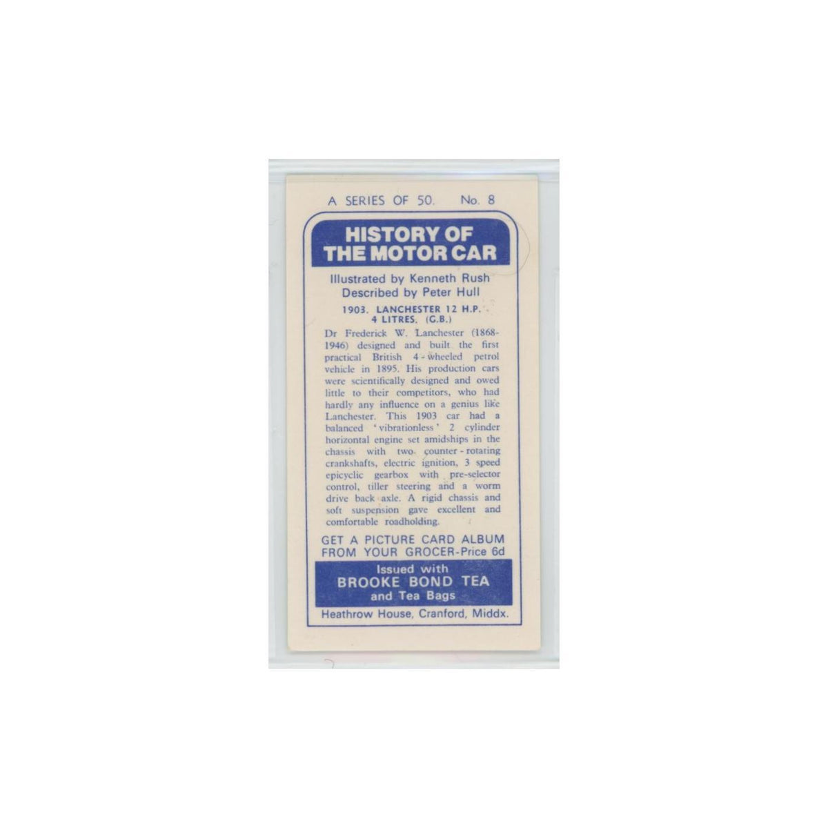 1968 Brooke Bond History of the Motor Car 1903 Lanchester #8