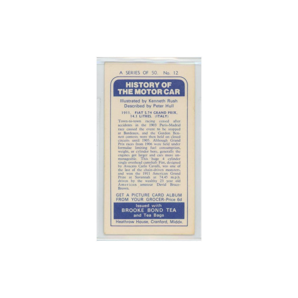1968 Brooke Bond History of the Motor Car 1911 Fiat #12