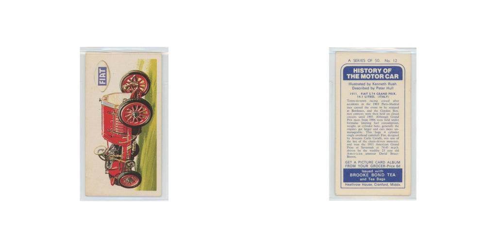 1968 Brooke Bond History of the Motor Car 1911 Fiat #12