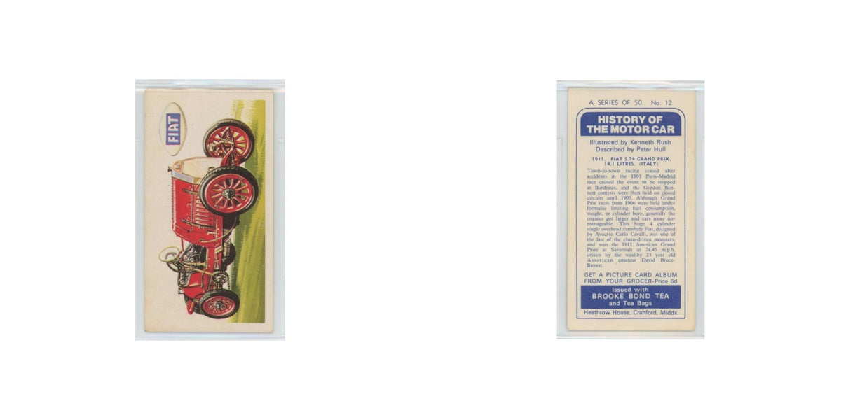 1968 Brooke Bond History of the Motor Car 1911 Fiat #12