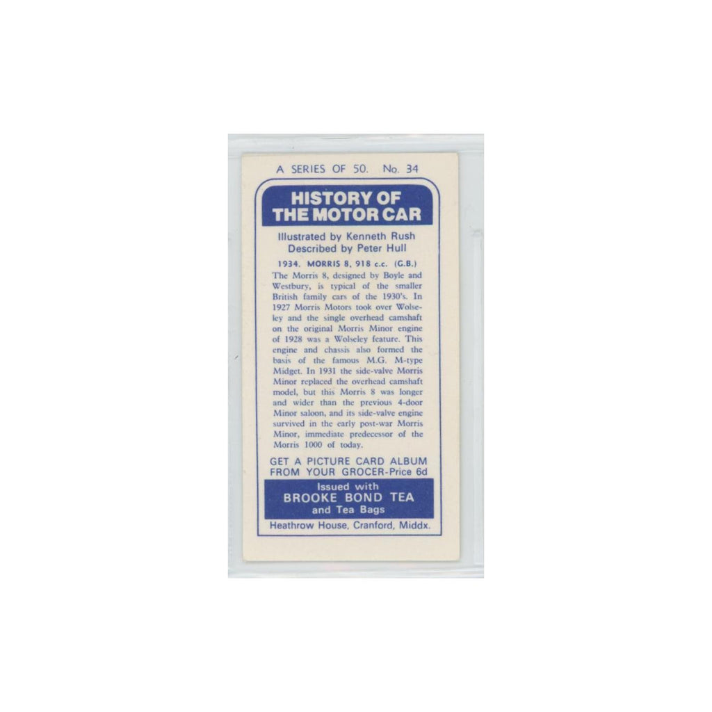 1968 Brooke Bond History of the Motor Car 1934 Morris 8 #34
