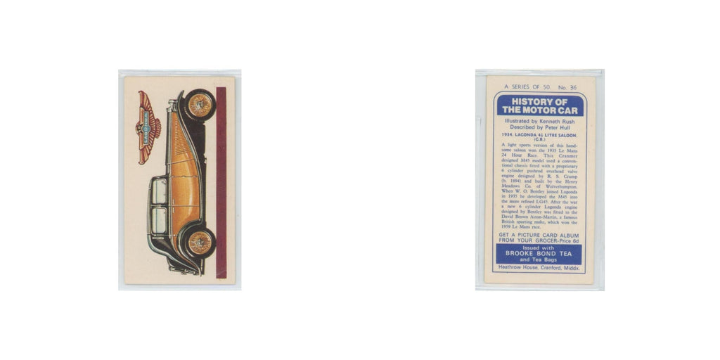 1968 Brooke Bond History of the Motor Car 1934 Lagonda #36