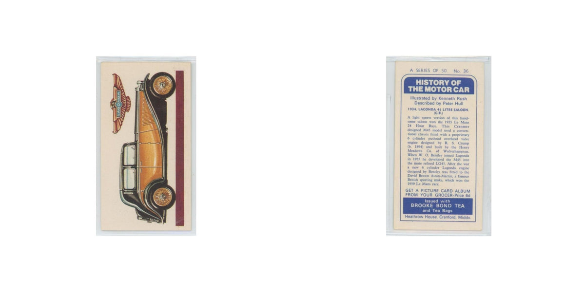 1968 Brooke Bond History of the Motor Car 1934 Lagonda #36
