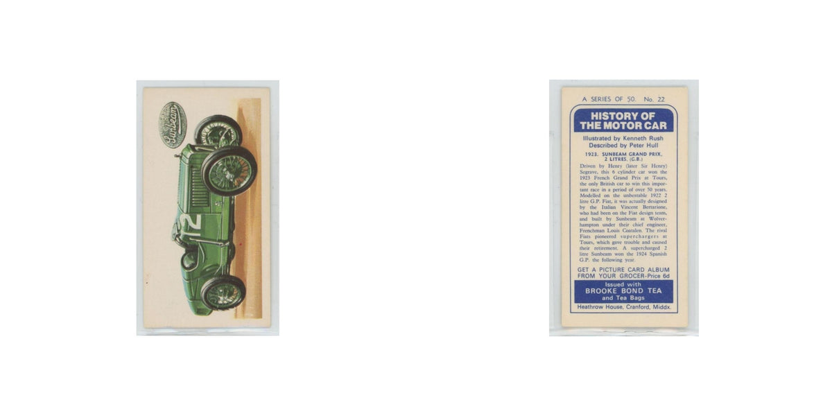 1968 Brooke Bond History of the Motor Car 1923 Sunbeam Grand Prix #22