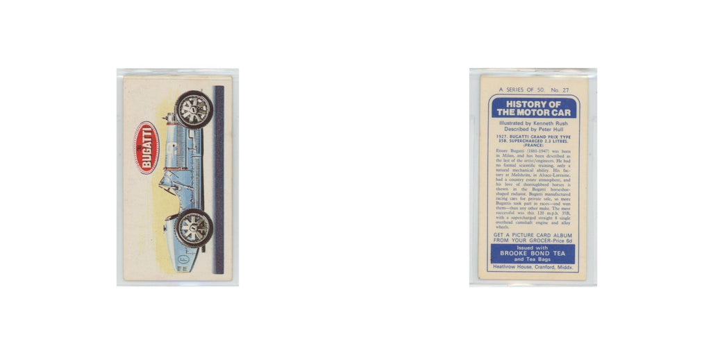 1968 Brooke Bond History of the Motor Car 1927 Bugatti Grand Prix #27