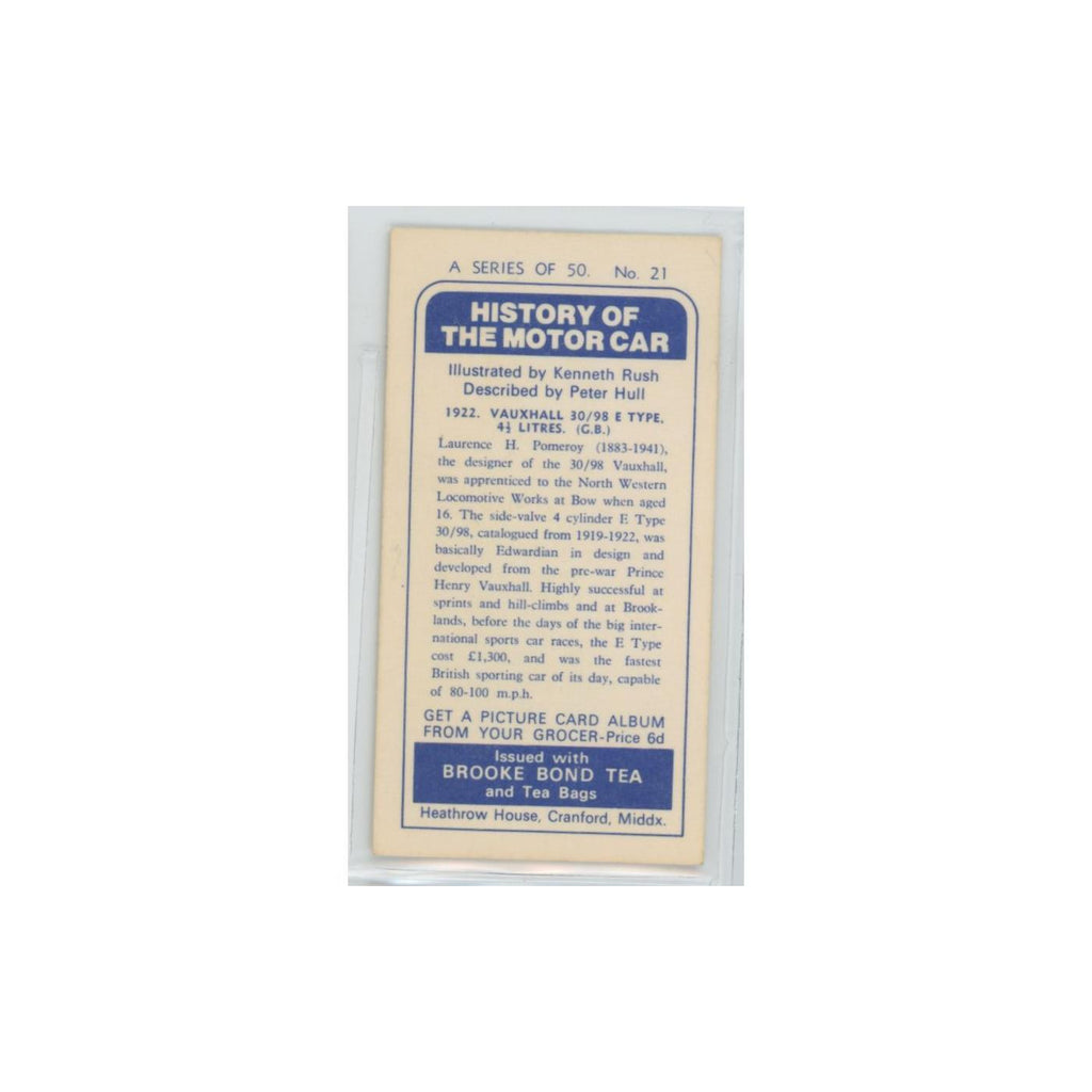 1968 Brooke Bond History of the Motor Car 1922 Vauxhall #21