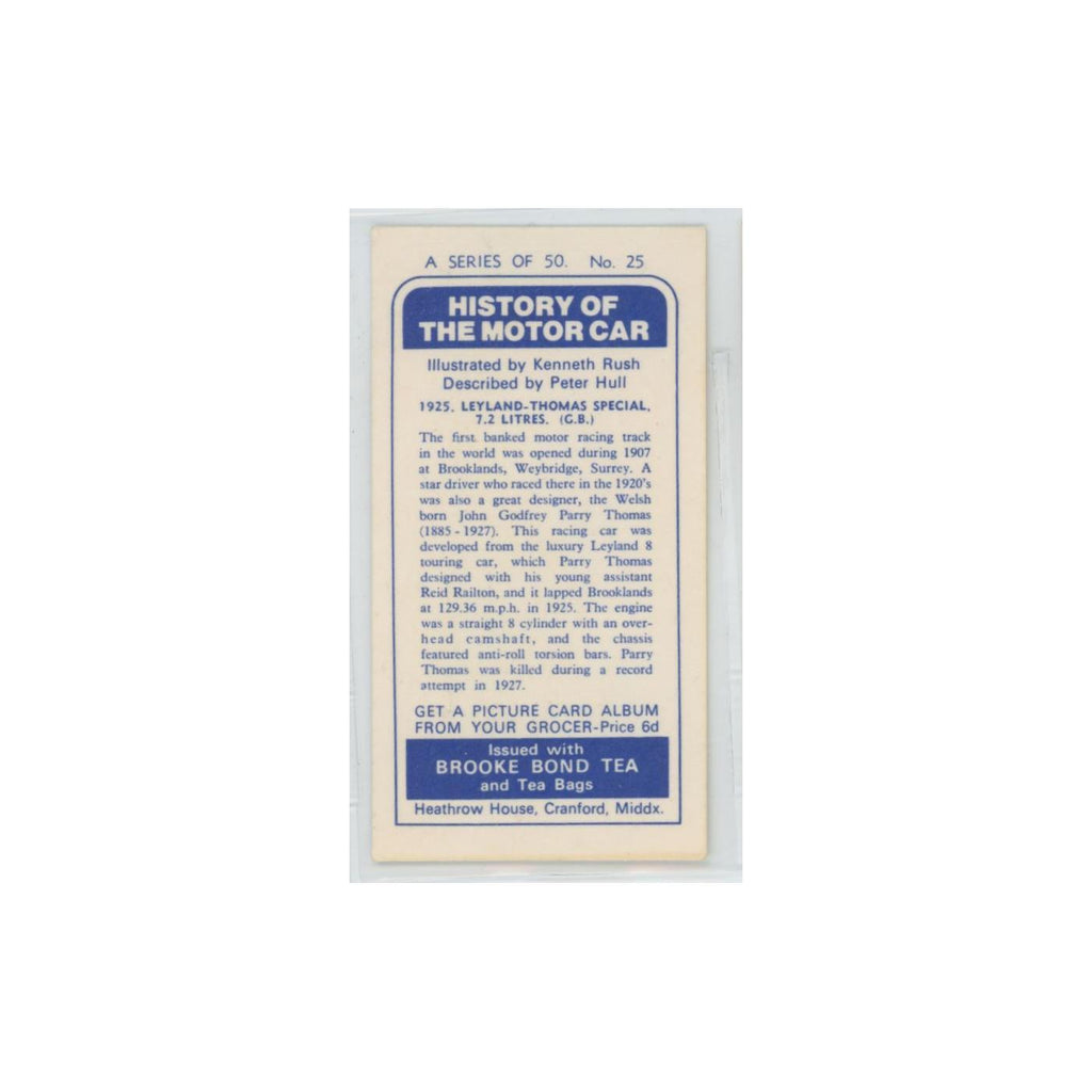 1968 Brooke Bond History of the Motor Car 1925 Leyland Thomas Special #25