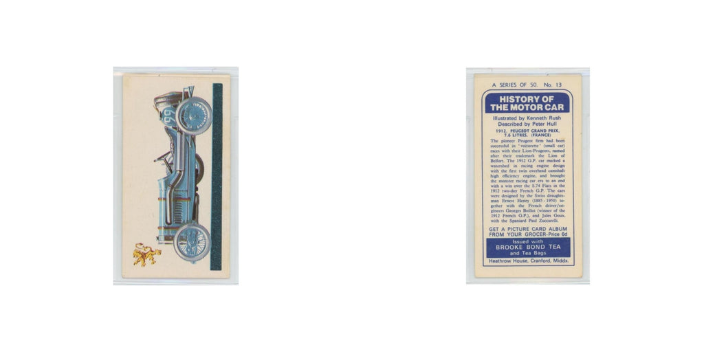 1968 Brooke Bond History of the Motor Car 1912 Peugeot Grand Prix #13