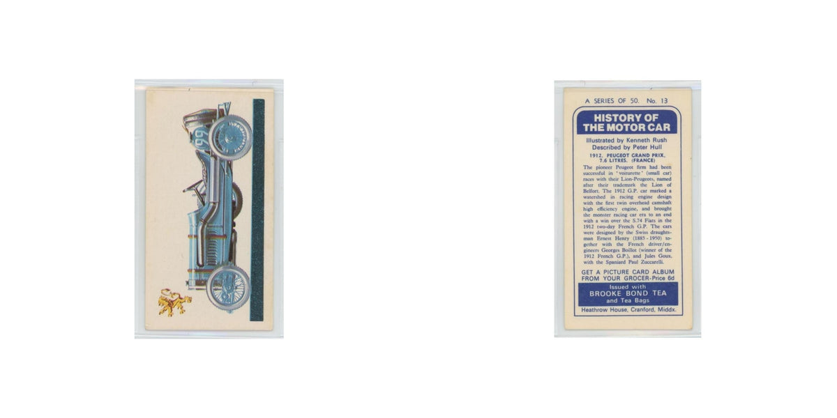 1968 Brooke Bond History of the Motor Car 1912 Peugeot Grand Prix #13