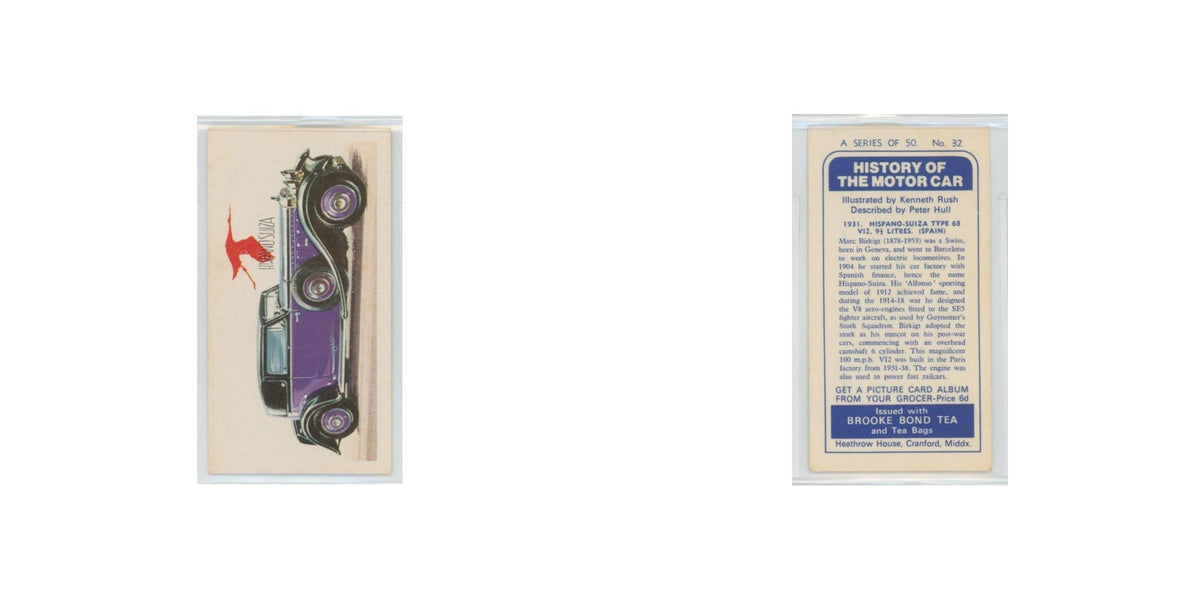 1968 Brooke Bond History of the Motor Car 1931 Hispano Suiza Type #32