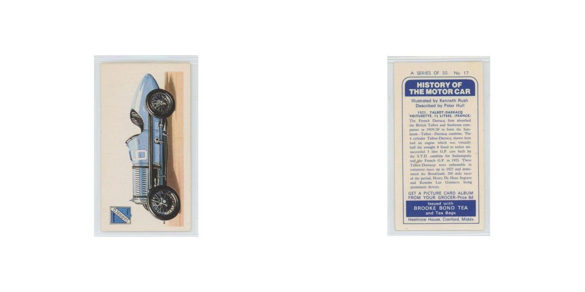 1968 Brooke Bond History of the Motor Car 1921 Talbot Darracq Voiturette #17