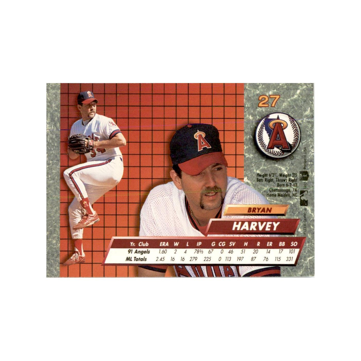1992 Fleer Ultra Bryan Harvey Baseball Cards #27