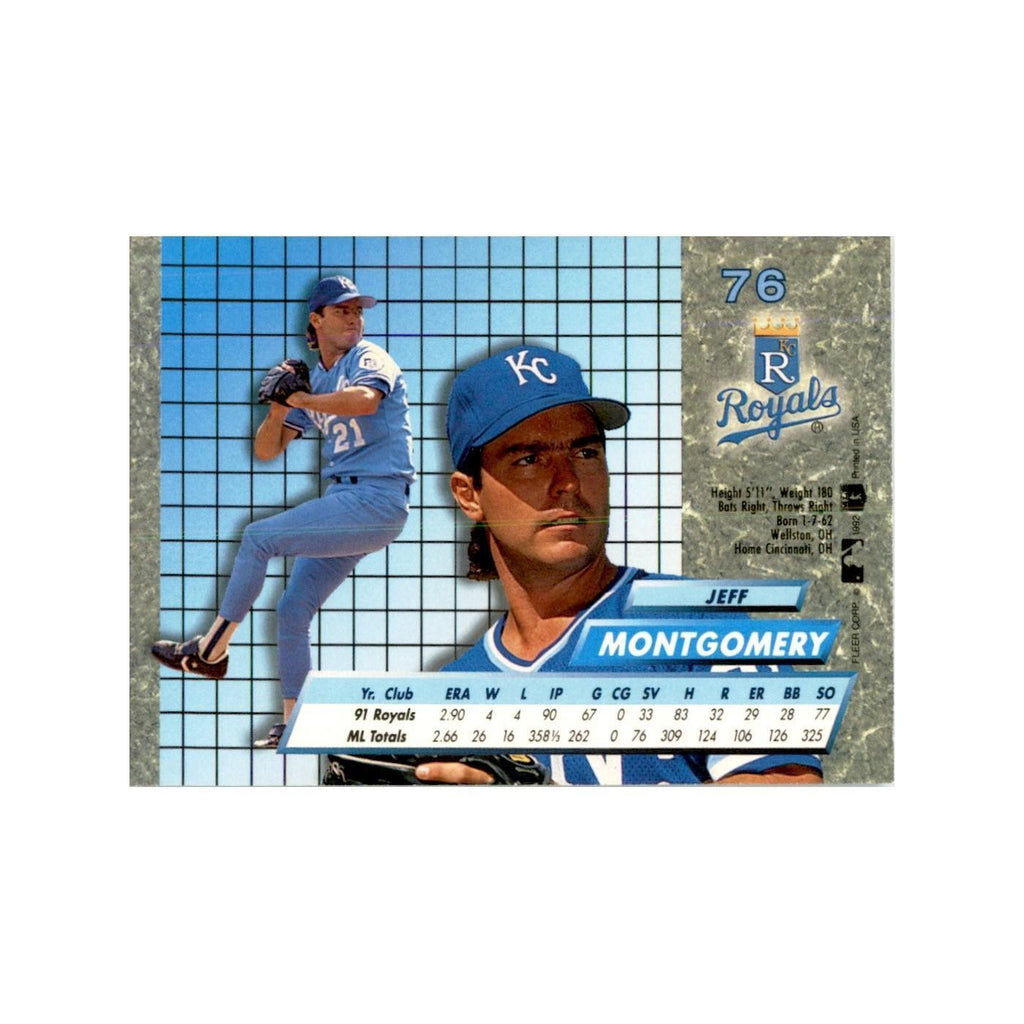 1992 Fleer Ultra Jeff Montgomery Baseball Cards #76